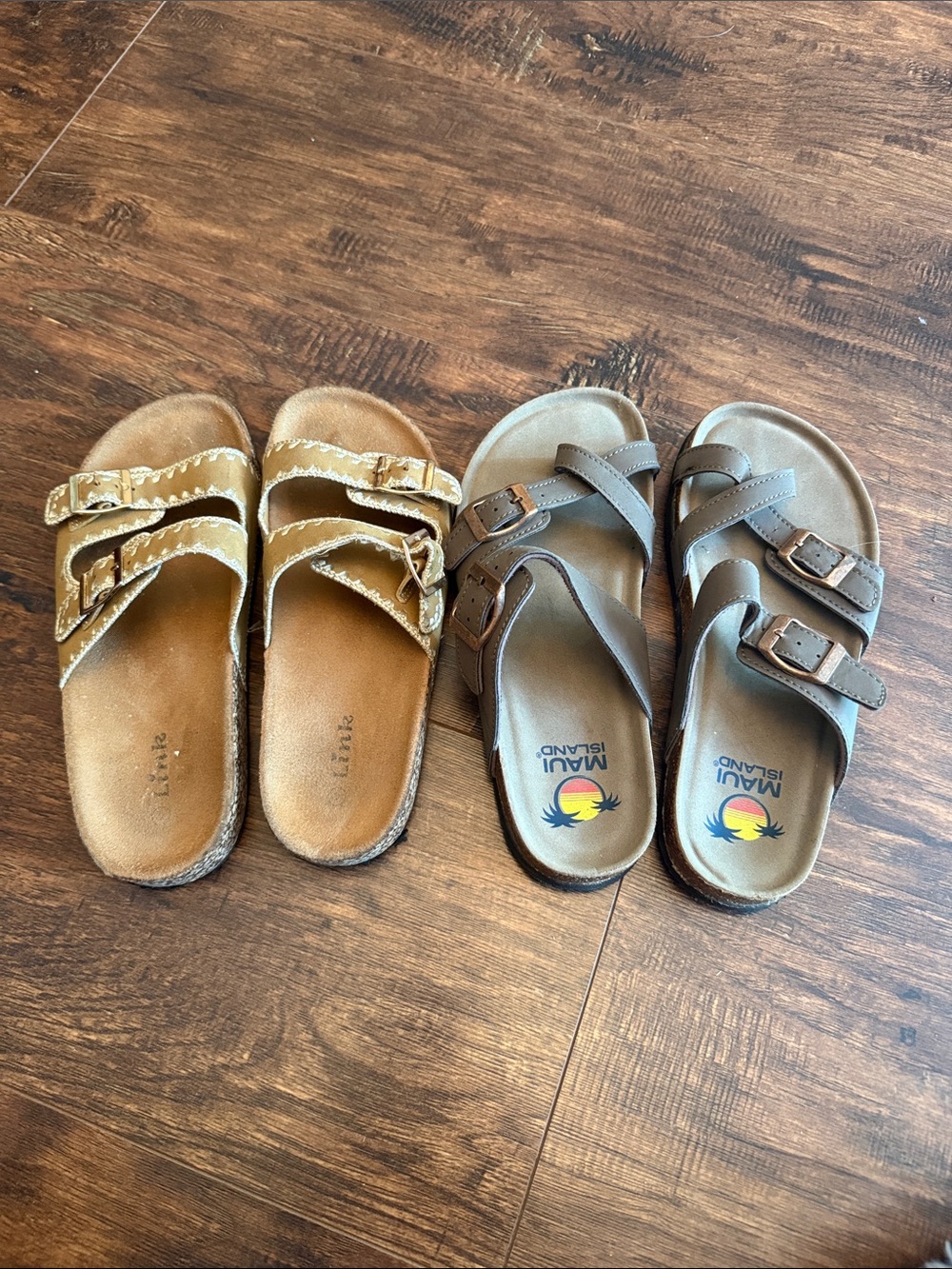 Kids Brown Double-Buckle Sandals bundle